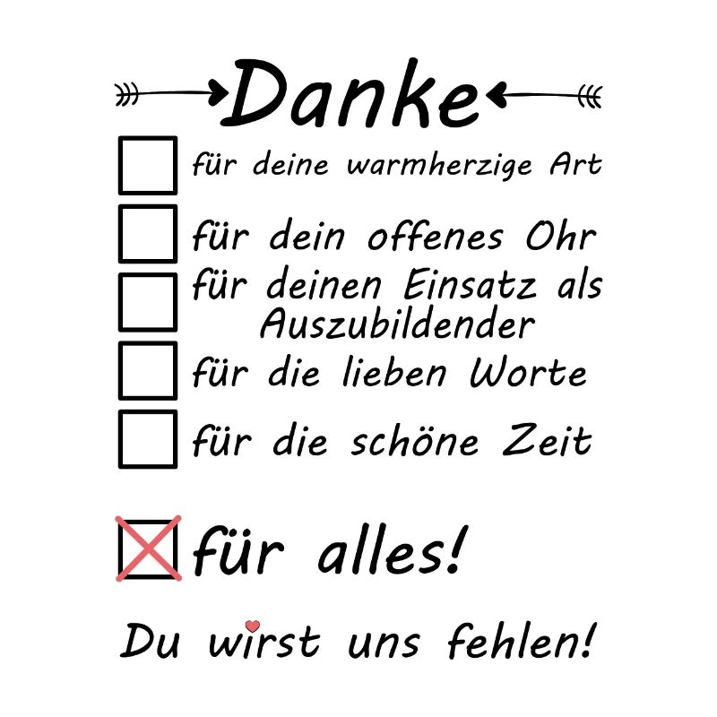 Auszubildender Abschiedsgeschenk Danke Abschied