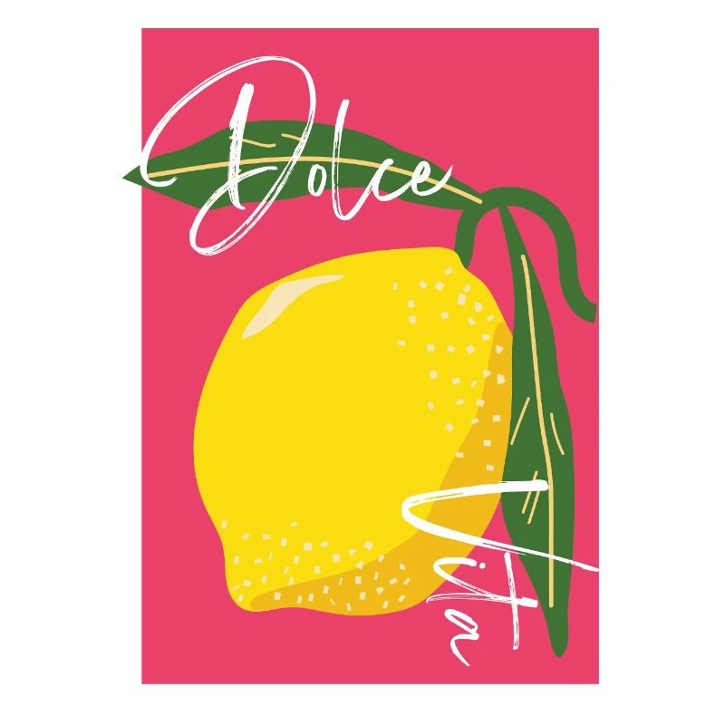 Zitrone mit Dolce Vita Handcrafted Schrift