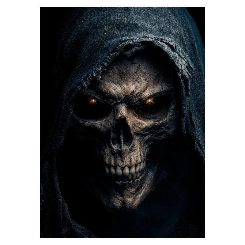 Schädel mit Kapuze Sensenmann