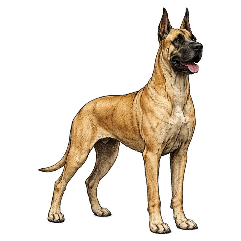 Illustration vintage de Dogue Grand – Élégance & Puissance