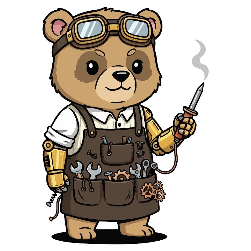 Bear Mechanic Steampunk Robotic Arm