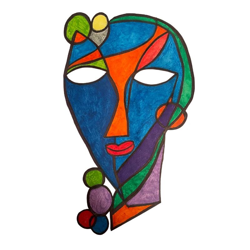 Cubist Mask River- Martina Eßer