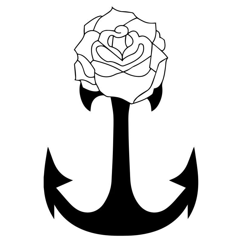 Ancre & Rose Tattoo