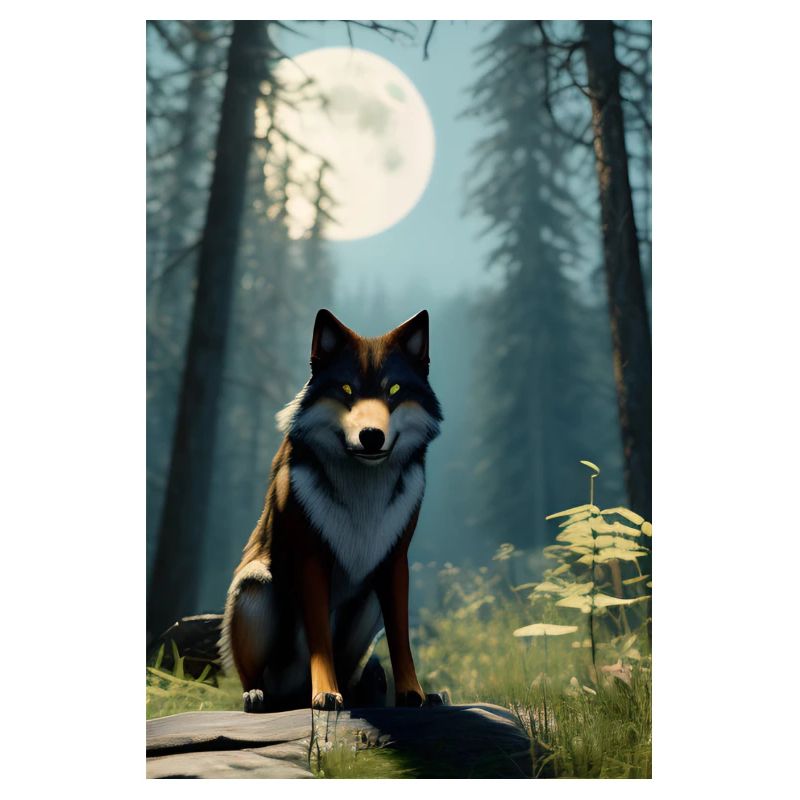 Wolf und Mond