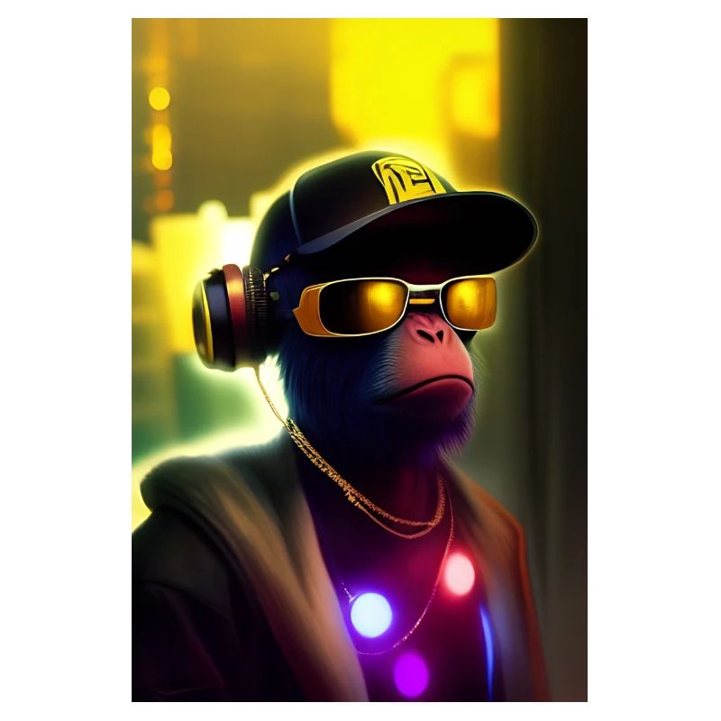 Cooler Affe mit Sonnenbrille