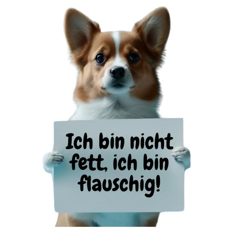 Süßer Hund mit Schild