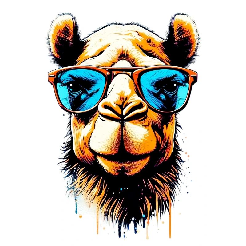 Camel avec lunettes de soleil