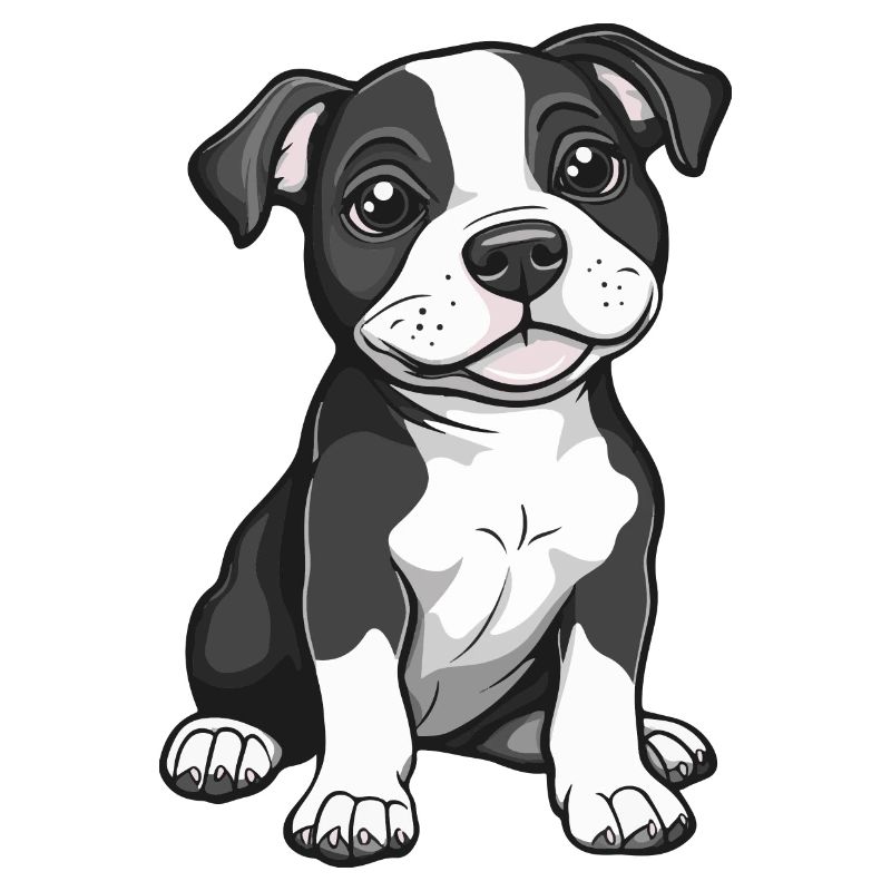 Pitbul Terrier Dog Comic Cute Pit