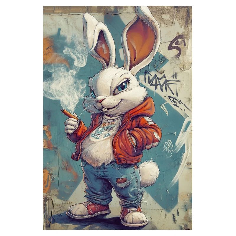 Graffiti Bunny Pullover Hoodie