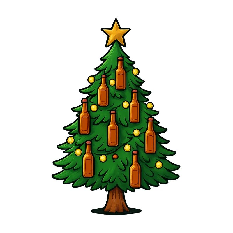 Festive Beer Bottles Christmas Tree