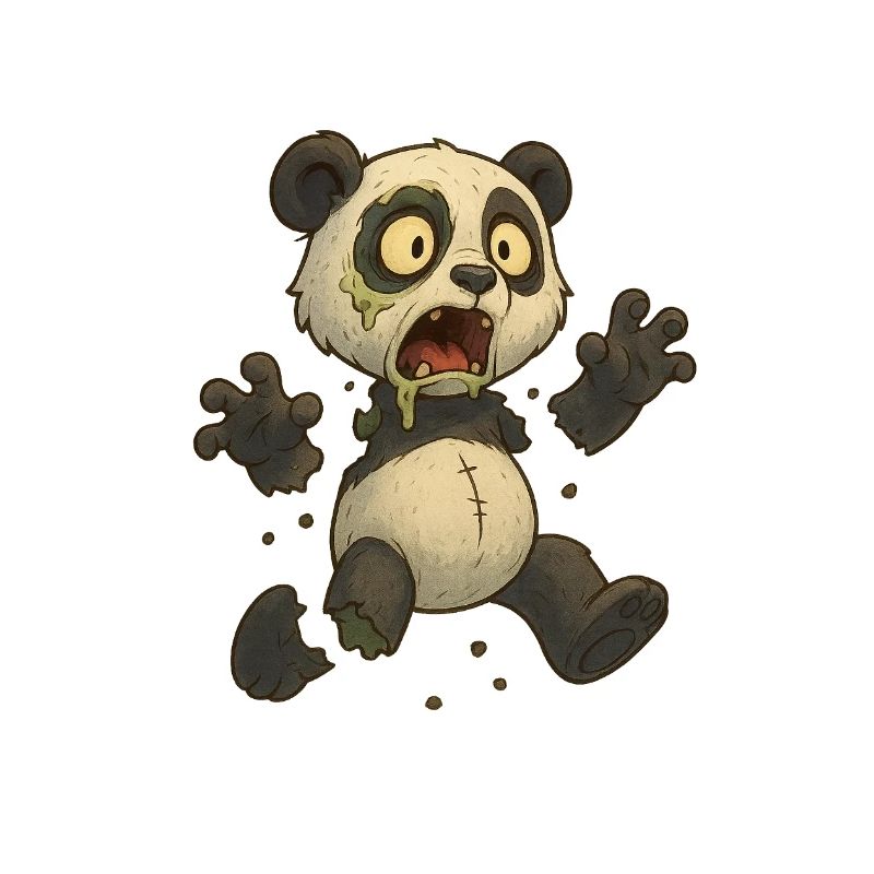 Panda Zombie Decomposed Undead halloween