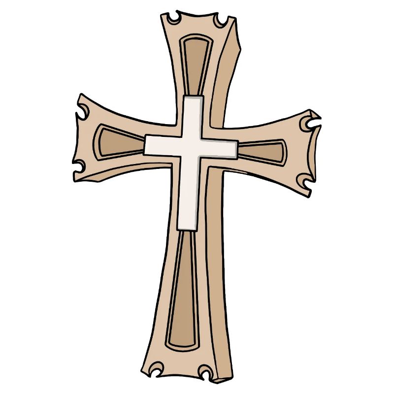 Écusson en forme de croix ornée