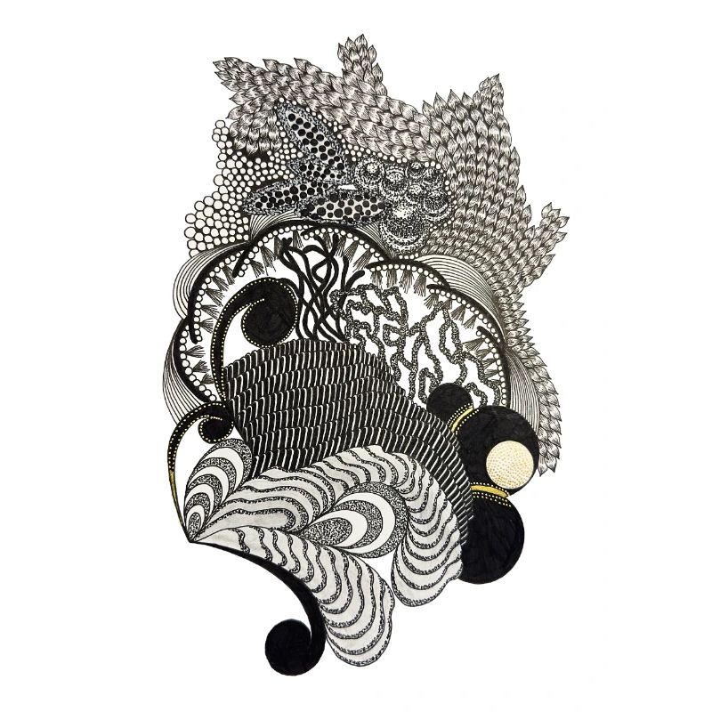 Black and White Decorative Waves Pattern