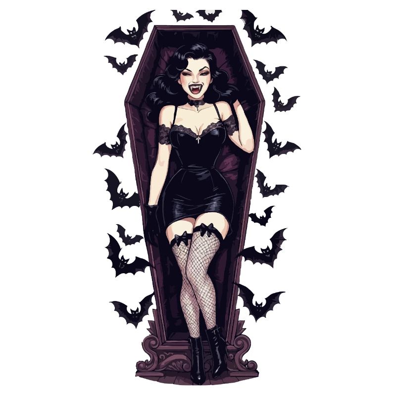 Pinup de vampire dans le cercueil