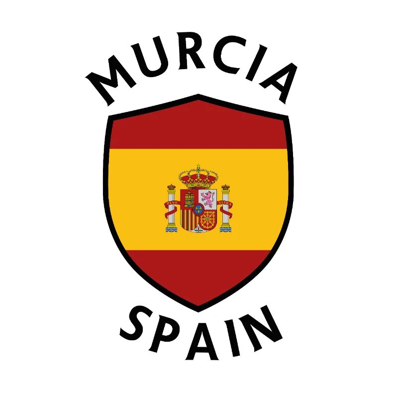 Murcia-Schild unter spanischer Flagge