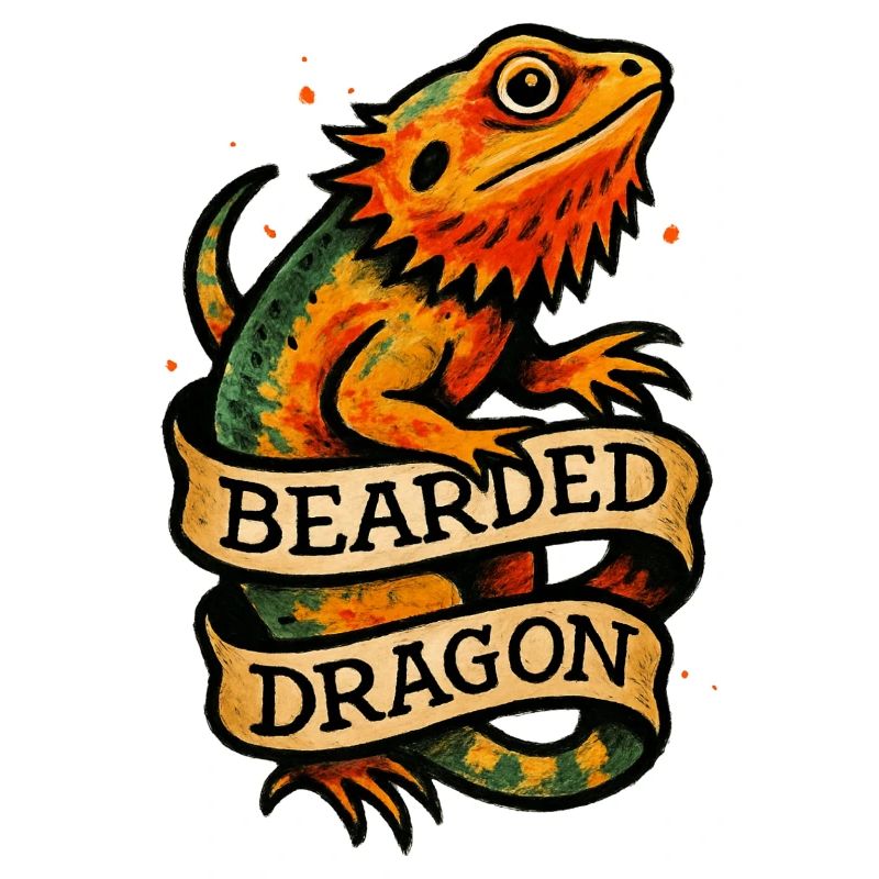 Bartagracho-Pogona mit Vintage-Banner