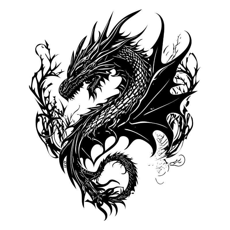 Dragon vintager féroce en robe à écailles