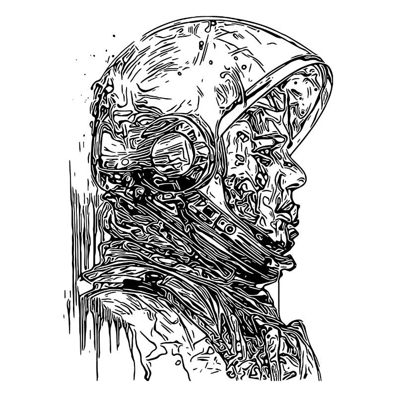 Cooler Vintager Astronaut mit offenem Helm