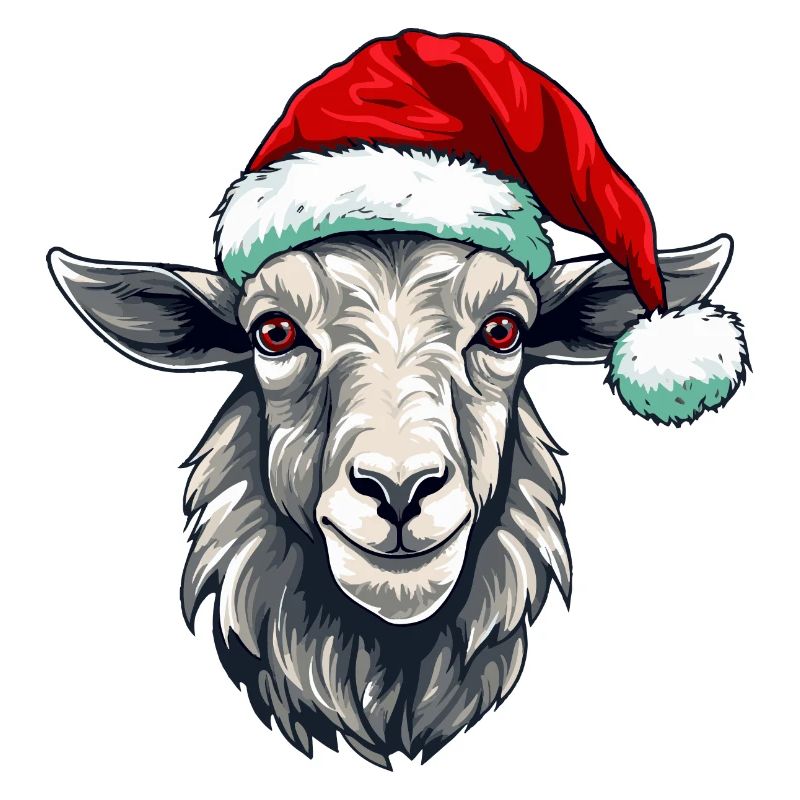 Tête d’animal de Noël de Noël de chèvre