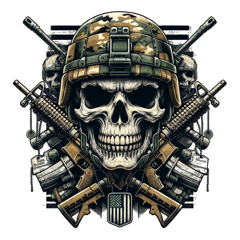 Patriot's Pride: Armed Forces Skull