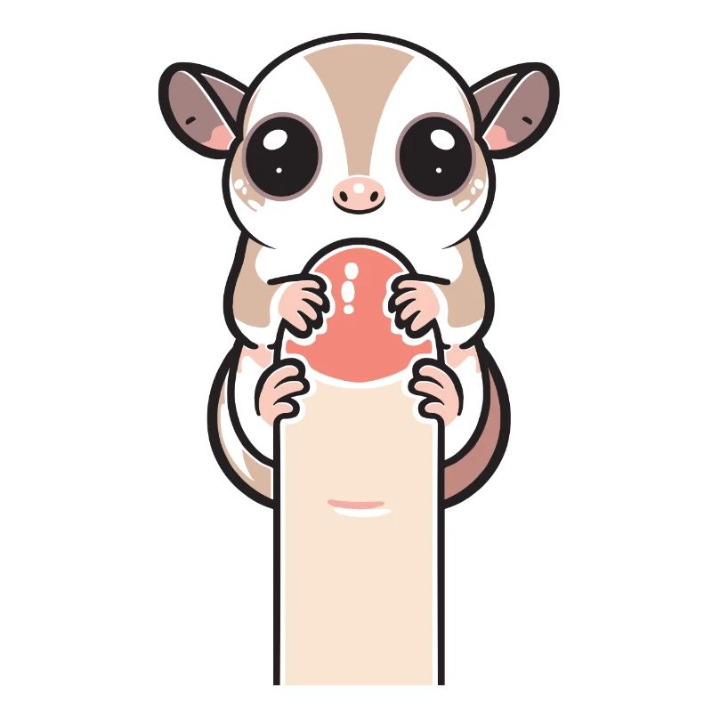 Sugar glider wrapped around finger