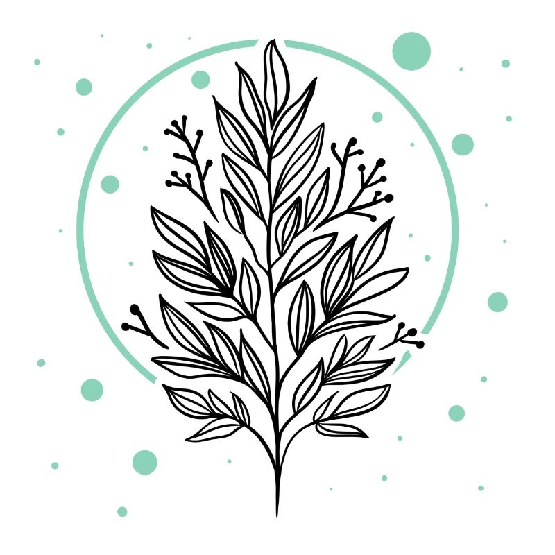 Brindille verte avec des feuilles