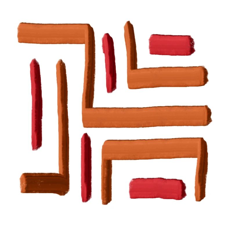 Rotes Farblabyrinth