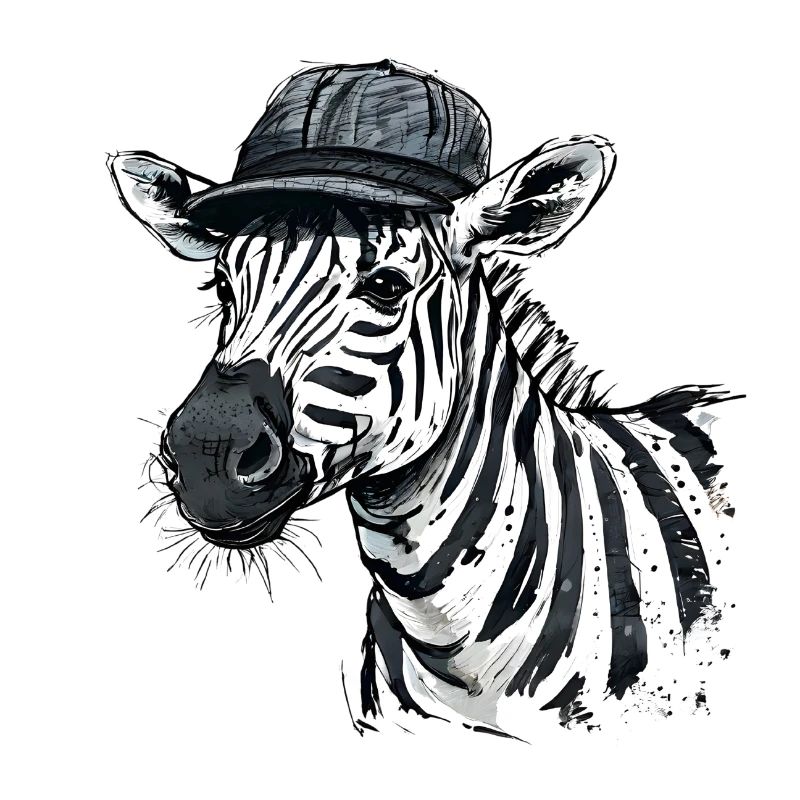 Cute Zebra with Hat