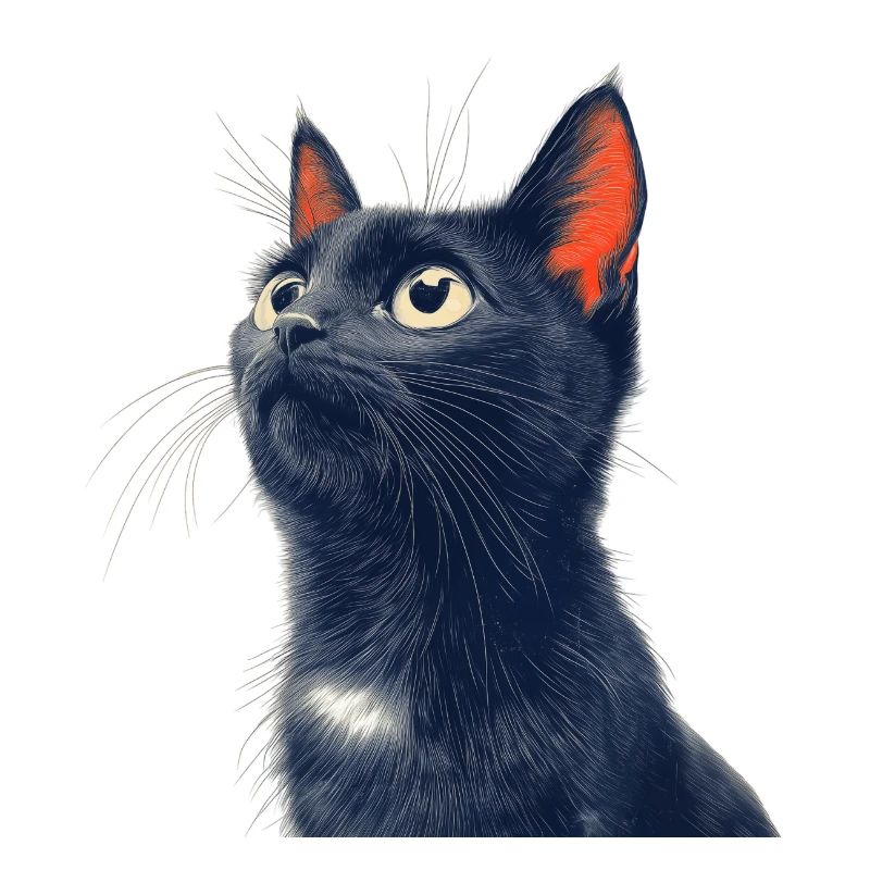 Chat noir mignon