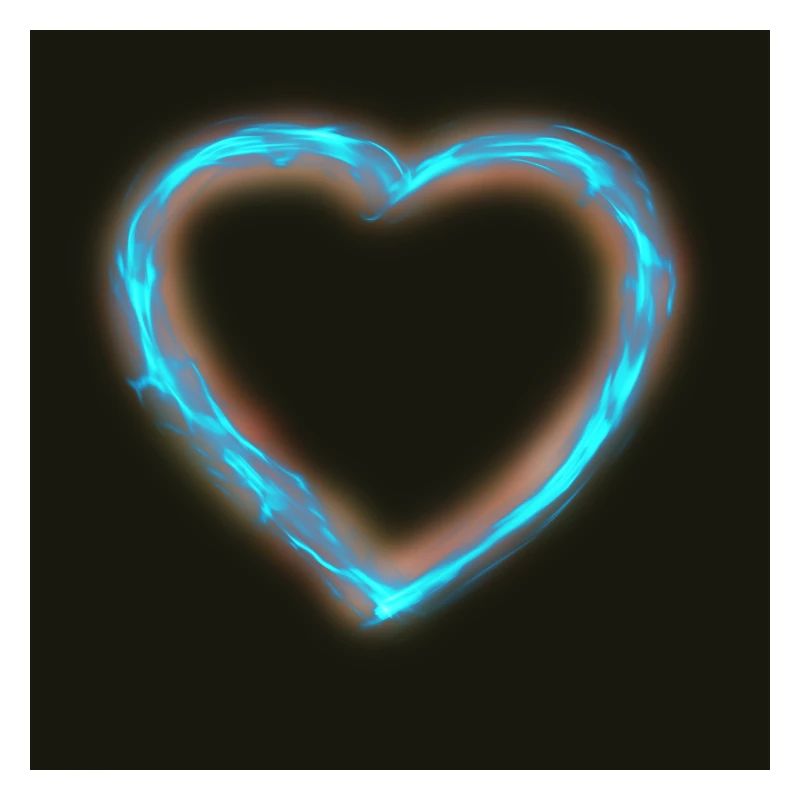 Coeur d’eau bleue avec éclairage