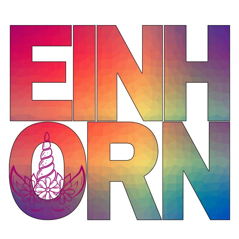 Einhorn in Regenbogenfarben