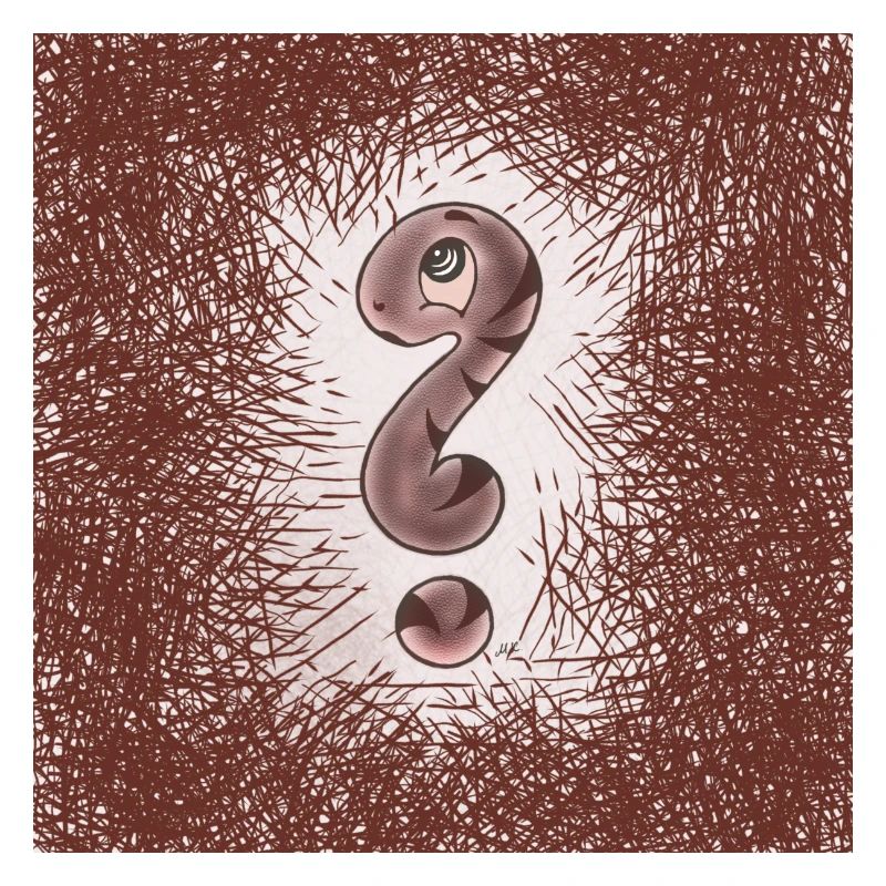 Cute Question Mark Snake Brown