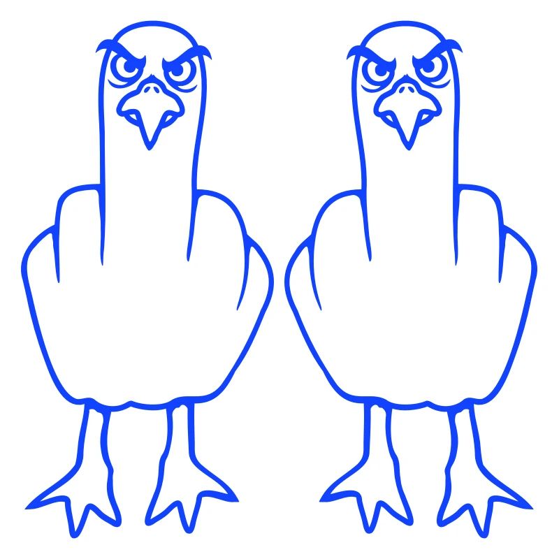 2 Seagulls Doigt d’honneur Insulte Stinkfinger Équipe
