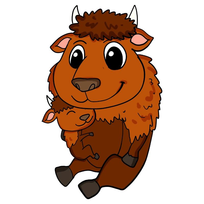 Grossesse familiale - Bison avec bébé - Bison