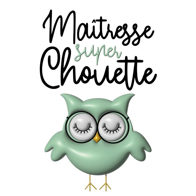Maîtresse super chouette verte 3D