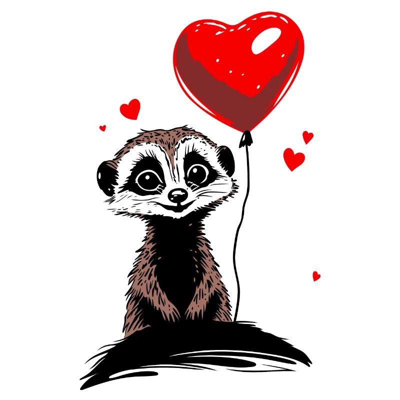 Erdmännchen Herz Luftballon - Heartful Creatures