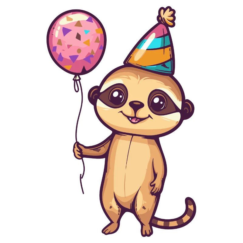 Erdmännchen Geburtstag Comic Niedlich