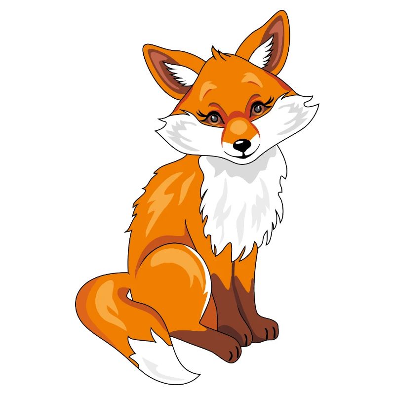 Sitzender süßer, schüchterner Fuchs