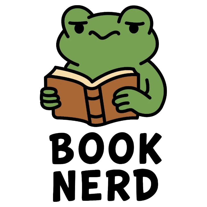 Wise Frog Reading Book Print