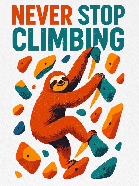 Bouldern Faultier Klettern Motivation Geschenk