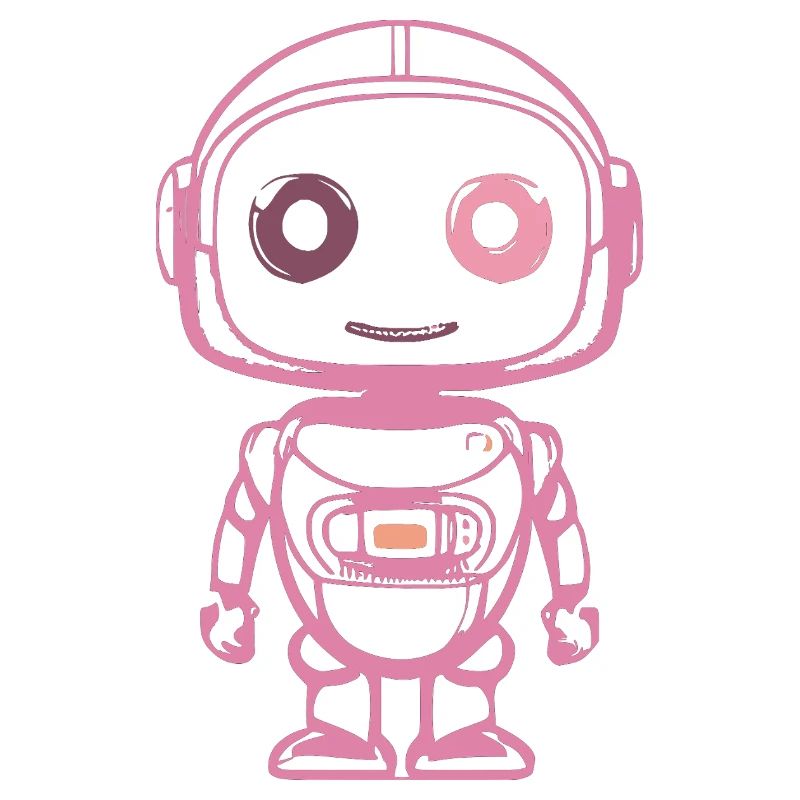 Pink Space Robot Illustration