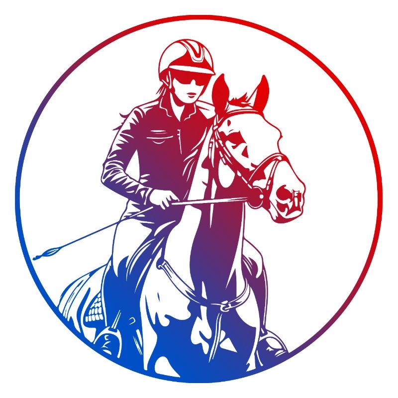 Silhouette de cheval d’équitation coloré