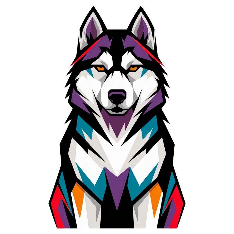 Bunter Husky-Hund