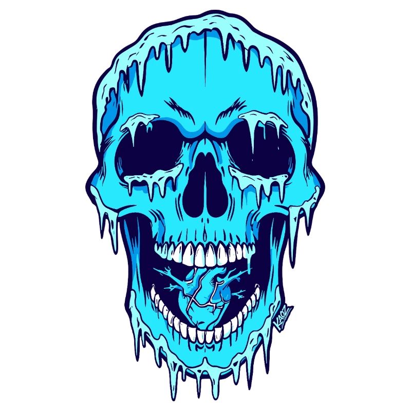 Melting Blue Skull