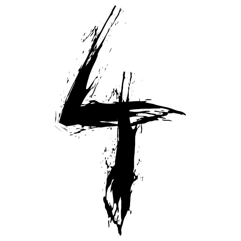 Number 4 Number Four 4th Birthday Vector Black