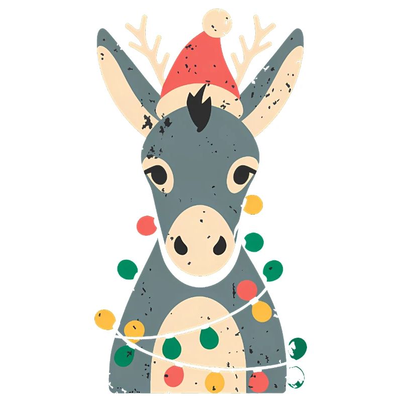 Mignon âne elfe Noël