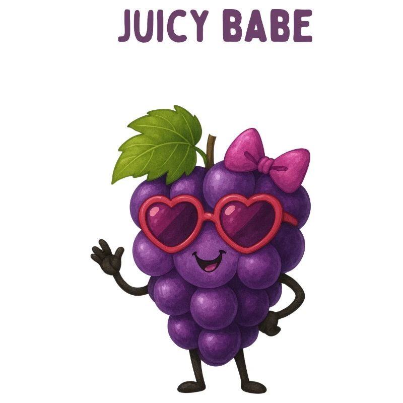 Kawaii Grape with Heart Glasses