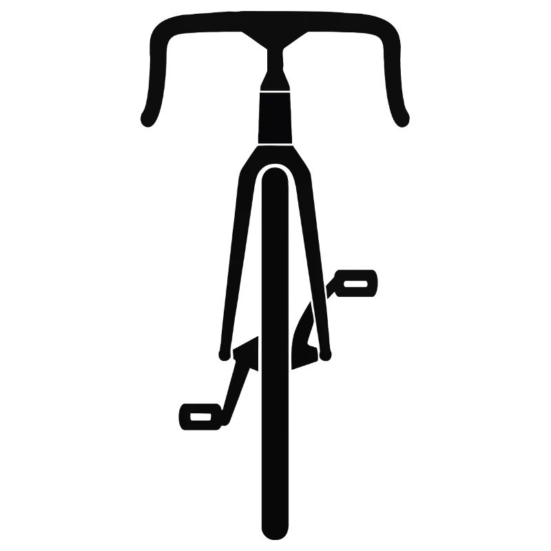 Rennrad Silhouette Frontansicht schwarz