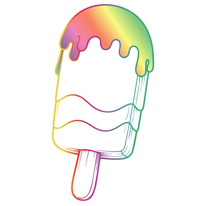 Regenbogen Eis Outline Neon Style 