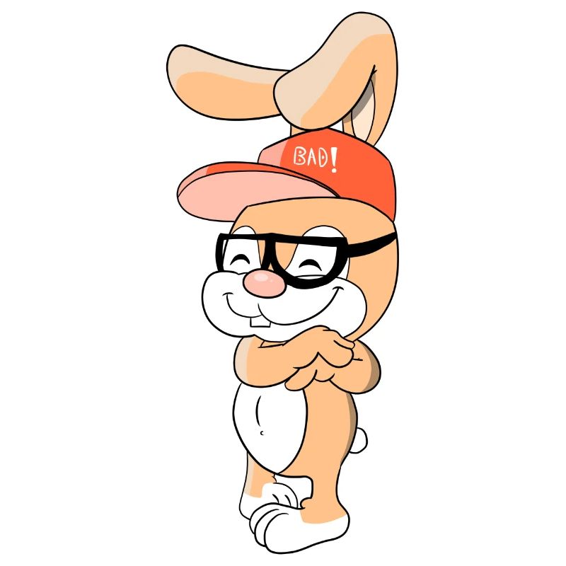 Lapin cool avec capuchon et lunettes
